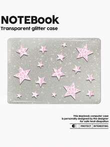 One Piece Of A Pink Leopard Print Star Pattern Shimmering Clear Laptop Case. Lightweight And Shockproof, It Fits The 13-Inch And 15-Inch Air, As Well As The 14-Inch Pro M2 And M3 Versions. Combining Fingerprint Resistance, Shock Protection, And Heat Dissipation, It's The Perfect Gift For Holidays And Special Occasions. - View 13