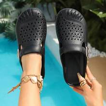 Breathable Slip-On Mules, Lightweight Casual Slippers, Versatile Wear - Black - View 6