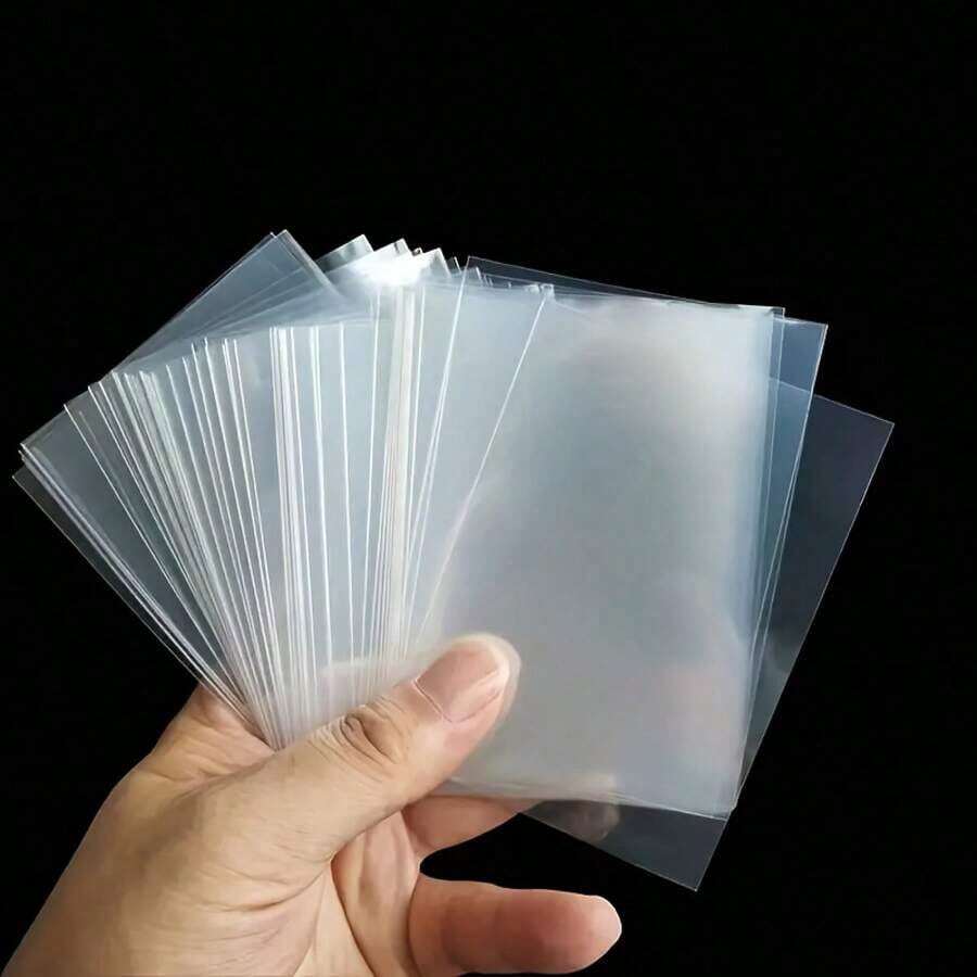 1 Set Of 100 Transparent Card Films, Popcorn Film Card Cases, Used For  Photo Protection Card Films,  Photo Storage Album Card Cases, Christmas, Halloween, Thanksgiving Gifts, Perfect For Christmas, Perfect For Thanksgiving - 100 PCS - 查看 1