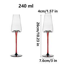 2只长柄勃艮第葡萄酒杯，710毫升水晶透明香槟杯，优雅玻璃器皿，适用于婚礼、酒吧、周年纪念、生日派对 - 查看 14