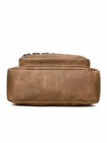 波西米亚铆钉装饰大容量PU单肩包，适合工作、日常使用、通勤、旅行和购物 - 棕色 - 查看 9