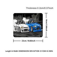白色蓝色汽车图案桌垫，缝边鼠标垫，大号办公桌垫，防滑游戏鼠标垫，笔记本电脑桌垫，办公家用桌面书写垫 - 查看 14
