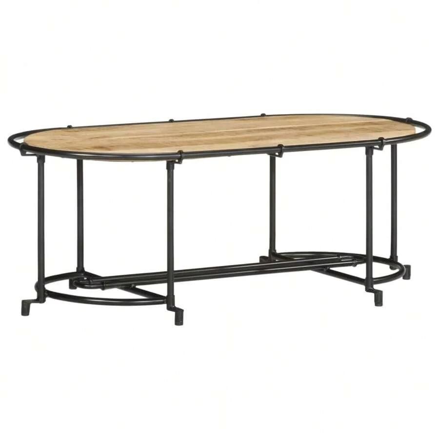 Coffee Table 110x55x40 Cm Solid Wood Rough Mango - Brown - View 1