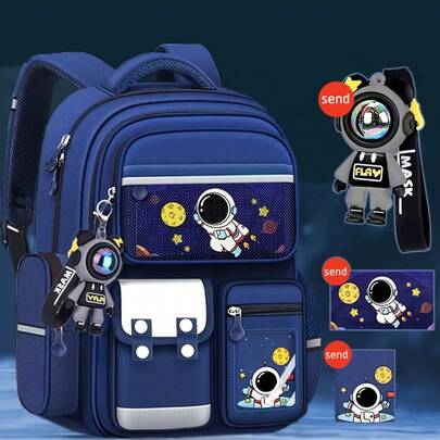 畅销宇航员背包，-脊椎保护 -轻便 -简约设计 -包含1个宇航员挂饰和3张宇航员卡片，彰显独特风格 -适合上学、野餐、旅行、通勤
