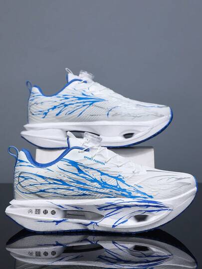 Zapatillas de running ligeras y transpirables - Tecnología de placa de carbono, soporte estable, zapatillas de entrenamiento para todas las temporadas con amortiguación de EVA y soporte de arco. Zapatos unisex de caña baja para maratón y gimnasio