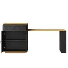 Kitchen Island / Kitchen Cabinet / Buffet Cabinet / Bar Table Cabinet, Fixed Serving Trolley, With Pull-Out Table, 2 Drawers, 4 Doors, Black/White - Black - View 8