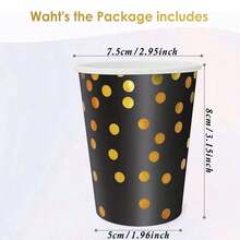 20/40pcs Macaron Black Baking Cups, Gold Polka Dot, Large Capacity Thick Anti-Oil Heat-Resistant Cake Liners, Suitable For Home Baking, Party, Wedding, Dessert Table, Graduation, Durable & Elegant - Black - View 2