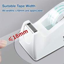 1 Set Desktop Tape Dispenser With 8 Replacement Tape Rolls, Fits 1-Inch Core Standard Tapes, Weighted Base For One-Handed Operation, Suitable For Office, School, Shop, Home And Business (White) - Sets - View 4