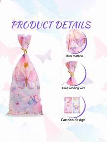 25/50 piezas Bolsas de embalaje de caramelos con mariposas rosas, bolsas de regalo de caramelos, bolsas de caramelos, chocolates y aperitivos para fiestas y celebraciones - Ver 10