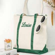 1 pieza Bolsa de lona personalizada, ¡crea una bolsa única solo para ti! La bolsa de lona duradera no solo es práctica, sino también un lienzo para mostrar tu personalización. Bordado, agrega un nombre elegante, inicial o texto especial - Multicolor - Ver 7