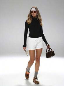 Women's Slim Fit Breathable Sports Set, Suitable For Outdoor Running, UV Protection Zipper Elastic Minimalist Slim Fit Fashionable Sexy High-Quality Basic Streetwear Elastic Casual Unique Color Brightening Skin Tone Elegant Tight Fit Warm Long Sleeve Yoga Jacket - Black 2 - 查看 9