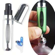 Double Glass Perfume Bottle Multi-Color 5ml Fine Mist Spray Bottle Bottom Fill Perfume Dispenser Portable Press Bottle - 1件,顏色隨機 - 查看 2