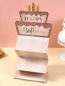 1pc Pink & Gold Cake Fold Money Card, Birthday Greeting Card, Birthday Party Surprise Gift Fold Money Card Gift Card - Birthday Cards - View 10