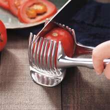 1pc Easy To Grip And Lemon Slicer Multi Blade Tool With Round Fruit Pliers, Egg Slicing Accessories, Perfect For Kitchen Preparation, Multi-Functional Fruit Divider With Handle, Tomato Slicer For Home Use, Lemon Slicing Tool, Onion,Lemon Slicing Clip - Multicolor - View 5