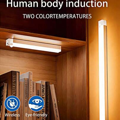 1 đèn LED cảm biến chuyển động, đèn ngủ không dây, đèn kích hoạt bằng chuyển động, đèn LED cảm biến chuyển động, đèn trang trí, dải đèn LED, đèn tủ quần áo từ tính có thể sạc lại, thích hợp cho tủ quần áo, tủ bếp, bàn làm việc, có thể tháo rời, cấp nguồn USB, Kích thước: 3.94in/7.87in/11.81in/19.7in