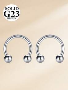 2pcs G23 Titanium Alloy Nose Rings Septum Rings Jewelry 16G Horseshoe Hoop Lip Rings Studs,10mm Nose Piercing Jewelry Earring Jewelry Lip Rings Hoop Cartilage Tragus Earrings Hoop - Silver - View 4