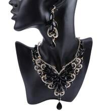 Gorgeous Purple Crystal Jewelry Set For Women – Luxury Statement Necklace Earrings – Perfect For Wedding, Prom, Party & Formal Events - 2 Piece Set - View 10