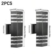 Customizable Outdoor Wall Lamp, Acrylic Rectangular/Cylindrical Appearance, Indoor/Outdoor Home Decor Lighting, LED E27 Bulb Suitable For Patio, Staircase, Street, Indoor/Outdoor, Living Room, Bathroom, Kitchen, Bedroom, Corridor - E27 Outdoor Wall Lamp - View 16