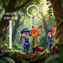 Móc khóa acrylic 2D phẳng "Judy và Nick đội mũ" - In rõ nét, bền, thích hợp để trang trí ba lô - Hình ảnh 2D phẳng, lý tưởng làm quà tặng ngày lễ, trang trí nhà cửa và quà tặng cho người hâm mộ. - Nhiều màu - Xem 4