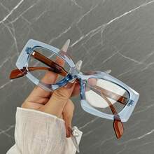 1 Piece Of Stylish Square Glasses - Non-Prescription Retro Glasses, Exquisite Geometric Design, Suitable For Both Men And Women, Modern Retro Fashion Glasses,  Accessory, Unique Eyewear, Decorative Frames, For Fashion Enthusiasts.Includes Cleaning Cloth - 黑色 - 查看 5