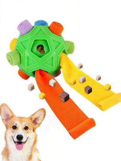 狗狗嗅闻垫 - 互动益智玩具，激发狗狗的自然觅食本能。慢食喂食器，可用于训练和缓解压力。零食藏在布条中。适合各种体型的狗狗。