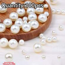 100-400 piezas de cuentas de perlas de imitación de marfil, adecuadas para hacer joyas DIY, pulseras, collares, aretes, suministros de manualidades para decoración del hogar - Hazlo tú mismo - Ver 9