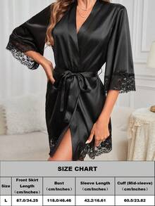 Soft Nightgown With Lace Trim Silky Smooth Night Robe For Women Sexy Elegant V Neck Breathable Pajama Dress For Bed To Brunch Beach School Dorm Cruise Wedding Valentines Sleep Dress Travel Essensial Perfect For Every Journey - Nhiều màu - Xem 15