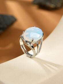 1pc Natural Crystal & Stone Cut-Out Adjustable Ring, Suitable For Daily Wear By Men And Women - Multicolor - View 11