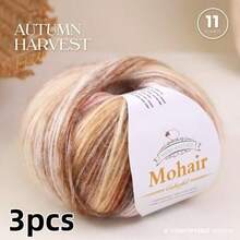 3 Packs, Small Fluffy Clouds, Ombre Mohair, Cotton Candy Mohair Blend Yarn, For Knitting Shawls, Vests, Cardigans, Etc. - Small Cloud Clusters *3 - View 18