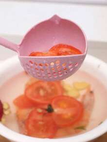 2-In-1 Wheat Straw Ladle And Skimmer, Thick Plastic Long Handle Soup Spoon, Suitable For Home Kitchen Use - View 7