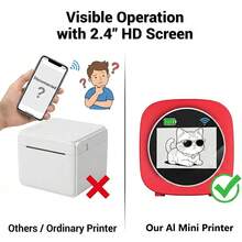 GOTOOGO Mini Impresora de Voz con IA, Impresora de Pegatinas de Voz con IA con Pantalla de Previsualización, Impresora Térmica con 6 Modos de Arte, Perfecta para Imágenes, Fotos, Notas de Estudio, Manualidades DIY & Regalos Creativos - Multicolor - Ver 5