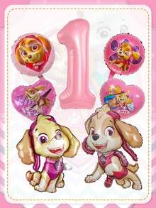 Paw Patrol Skye Themed Pink Aluminum Foil Balloons Set – 1-9 Number Balloons, Heart & Paw Print Balloons, 2 Styles Of Skye Character Balloons – Reusable Mylar Balloons For Birthday Party, Event Decorations, Photo Booth Props – High-Gloss, Party Supplies Ideal For Theme Celebrations & Shop Displays - Skye Balloon - View 18