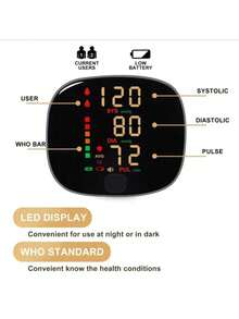 Rechargeable Wrist Blood Pressure Monitor, Automatic Electric Intelligent Blood Pressure Measuring Instrument, Can Retain Measurement Data, Can Measure The Blood Pressure Of 2 People, Rechargeable Touch Blood Pressure Monitor,Gifts For Elders - Voice - View 6