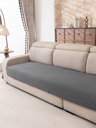 1pc Solid Color Plaid Water-Resistant Anti-Slip Washable Thin Pet Blanket, Suitable For Small/Medium/Large Cats & Dogs, Applicable For Pet Sofa, All Seasons