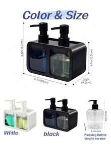 1pc Cat Shaped Soap Dispenser With 2 Pumps | Countertop Soap Holder | Bathroom & Kitchen Organizer | Dual Pump Soap Dispenser | Hand Soap & Dish Soap Dispenser Set | Refillable Plastic Bottle For Kitchen Sink, Bathroom - Double-headed/press - View 8