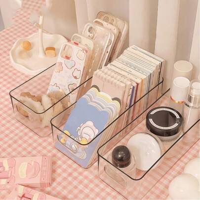 1/2/3件套波西米亚风透明亚克力可堆叠收纳盒，带提手 - 节省空间的收纳盒，可用于存放化妆品、内衣、袜子、厨房用具、衣物等 - 耐用塑料材质，多功能抽屉收纳盒