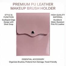 BS-MALL Portable Mini 14pcs Travel Makeup Brush Set With Pink Brush Holder, High Cost-Effective Seamless Makeup Application Tools, Foundation Brush, Eyeshadow Brush, Concealer Brush, Full Face Brush Set - Apricot - View 5