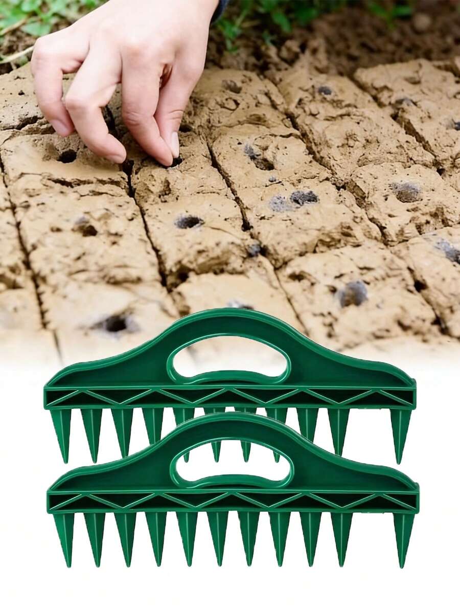 Handheld Seeding And Soil Drilling Tool, Seeding Tool, Soil Drilling Tool, Gardening Planting Spacing Tool, Suitable For Farmland, Gardening Vegetable Planting, Made Of PE Material, Suitable For Farmland, Gardening Vegetable Planting, Agricultural Rake - Multicolor - View 1