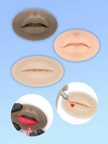 3pcs Reusable 5D Silicone Lip Skin Practice Pad, Suitable For Beginner Tattoo And Permanent Makeup Training - Multicolor - View 6