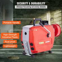 120FT X 7/8 Inch Drain Cleaner Machine, 420W Electric Sewer Snake Auger Manual Feed - With 6 Cutters, 2 Steel Cables (120' X 7/8" And 18' X 3/8") & CW/CCW Control For 1.9" To 6" Pipes - 查看 6