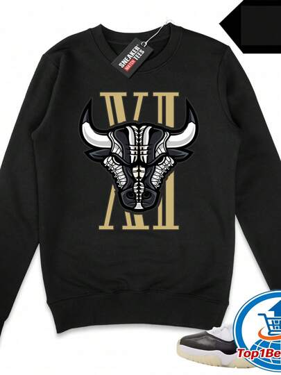 11 DMP Gratitude Sneaker Match Sweater Crewneck Black 11s Bull