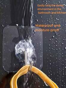 Self-Adhesive Heavy-Duty Wall Hook, 10kg/22lbs (Max) Weight Capacity, Stainless Steel Hook, Suitable For Bathroom And Kitchen - Multicolor - View 9