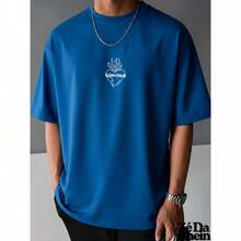 Streetwear Gospel T-Shirt, Religious Church, Prayer, Heart, Flames, Street, Urban Culture, Unisex, 100% Cotton, Top Premium Streetwear, Immediate Shipping, Various Colors!! - 寶藍色 - 查看 3