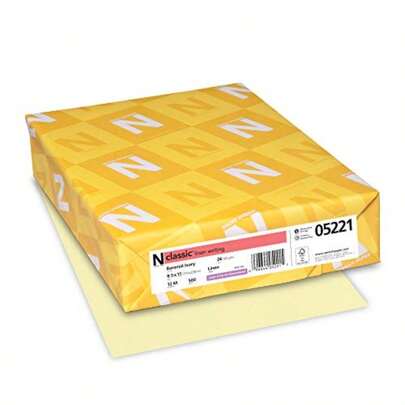 Neenah Classic Linen Premium Paper 8.5 x 11 24 lb Baronial Ivory 500 Sheets