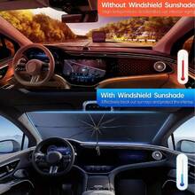 Universal Car Windshield Sunshade, Front Windshield Sun Visor, Sun Protection, Sun Visor, Sun Shade Curtain, Interior Sun Visor, Suitable For Small Cars - A - View 4