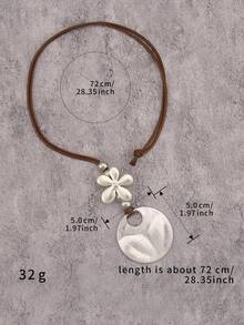 1条波西米亚银色合金圆盘项链，时尚串珠长链，适合休闲或派对佩戴，可作为送给母亲、女朋友或男朋友的礼物 - 串珠 - 查看 9