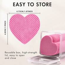 100/200pcs Disposable Lint-Free Cloth Heart-Shaped Makeup Remover Pads, Nail Polish Remover Pads, Soft Non-Woven Acetone Nail Polish Remover Wipes, Lint-Free Nail Gel Wipes, Waterless Nail Care Products For Women And Girls Daily Manicure Cleaning And Removal - 粉紅色的 - 查看 7