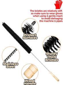 1 Pack Dryer Vent Cleaner Kit Dryer Lint Brush Vent Cleaner Long Flexible Refrigerator Dryer Lint Vent Trap Brush Gas Electric Fire Prevention Exhaust - 黑色 - 查看 3