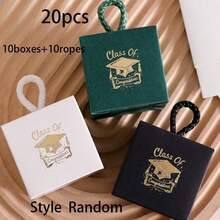 40pcs/20pcs/10pcs Graduation Cap Paper Boxes, Graduation Season Party Celebration Gift Packaging Bags, Bachelor Cap Candy Boxes - Multicolor - View 10