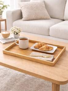 A Multi Specification Natural Bamboo Material Tray, A Natural And Breakfast Tray With Geometric Shapes, Can Be Used To Place Tableware And Meals, Suitable For Home Places Such As Living Rooms And Dining Tables. - Multicolor - View 4
